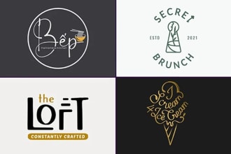 do attractive flat icon and restaurant apps logo design