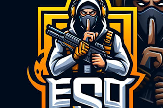 do silent e sport modern  mascot logo design