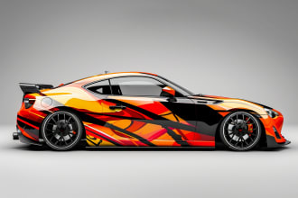 draw car wrap design, vehicle wrap design, van wrap design