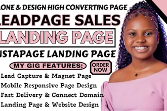 design redesign clone landing page website expert on leadpages instapage in 12hr
