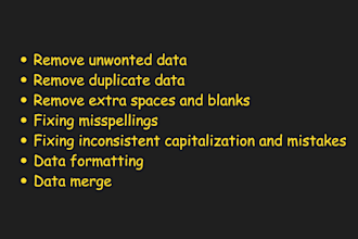 do professional excel and CSV data entry, clean, format, merge and organize