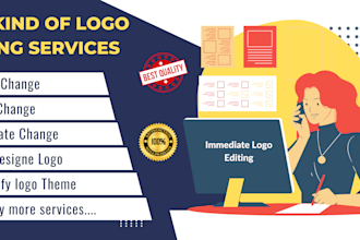 edit, update, re design and modify your logo