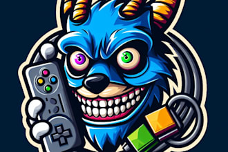 do mask, carton, gaming, computar, mascot logo design
