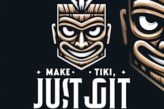 do make mask, tiki, ber, juss, style, modern mascot logo design