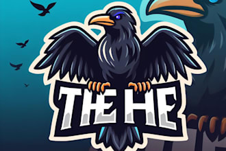 do, make, style, the, crow, bird, mascot logo design