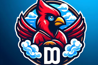 do, awesome, modern, cardinal, sky, mascot logo