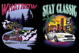design car illustration automotive tshirt