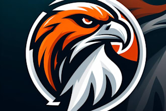 do, modern, style, hawk, head, mascot logo
