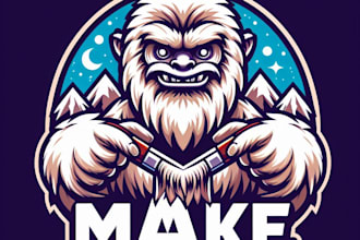 do, make, modern, yeti, mascot logo design