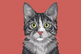 draw cat dog or your pet into vector portrait design