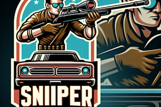 design awesome sniper doge mascot logo within 1 day
