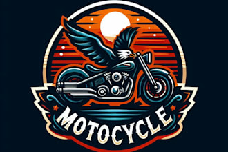 do modern awesome motorcycle mascot logo design