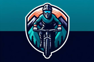 do modern style mountain bike mascot logo design