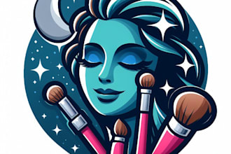 do modern makeup service mascot logo design