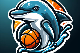 design awesome dolphin mascot mascot logo within 1 day