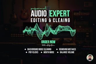 edit, enhance voice, remove background noise, echo, repair, fix,  clean audio