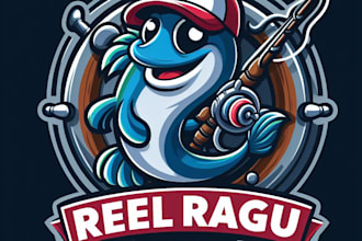 make different reel ragu fishing mascot logo for your company