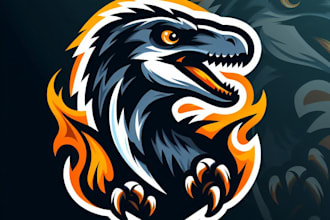 design creative raptor mascot logo for you in 12 hours