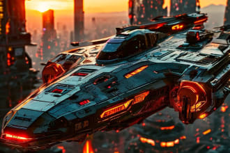 create you spaceship sci fi illustration