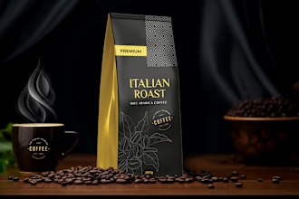 do modern premium coffee packaging label design