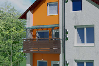 make 3d european style residential house