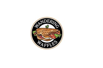 fun fair festival waffle sandwich logo