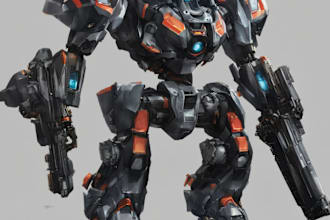 draw amazing concept for mecha, robot