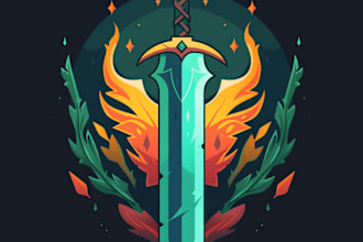 design unique medieval, fantasy, rpg, mmorpg game logo title