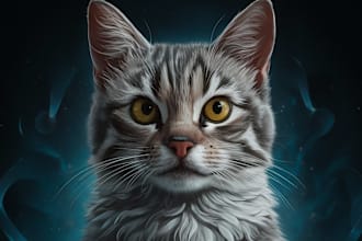 draw a portrait illustration of your pet, dog, cat