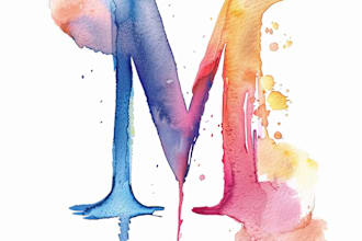 design a custom and elegant watercolor logo for you
