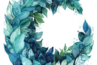 design a watercolor logo and brand kit