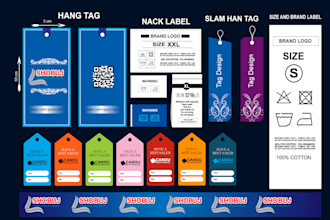 do hang tag design, price tag, brand tag, neck label