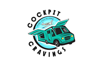 design airport food truck logo