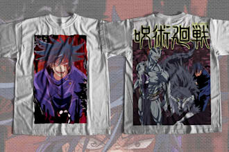 design bootleg vintage style anime for t shirt