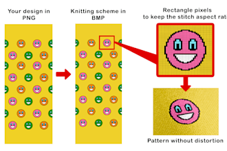 create sock knitting machine design or redraw it in bmp