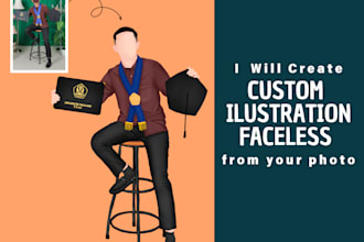 create costum illustration faceless from your photo