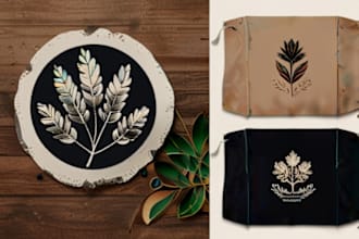 design vintage botanical, mystic, illustration logo