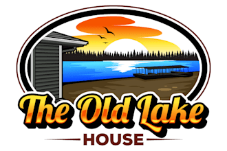 create a modern, lake house logo design that is catchy