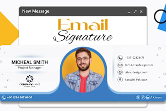 design clickable HTML email signature for gmail, outlook etc
