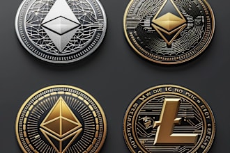 design realistic professional crypto currency coin, logo