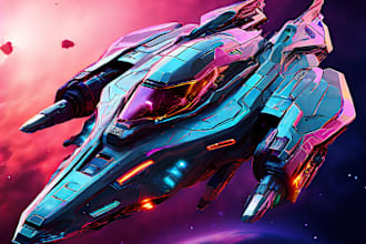make sci fi spaceship concept art for you by your design