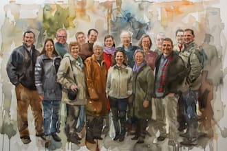 make watercolor group photo
