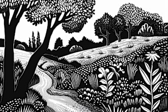 create niche colorful linocut and woodcut