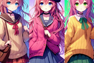create a unique anime or manga characters portraits