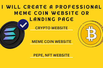 create meme coin website, pepe website, crypto website, meme coin landing page