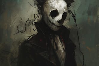 do dark fantasy horror character or cover art
