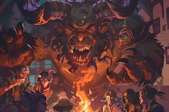 make  fantasy art, dnd party and character design