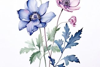 draw botanical watercolor illustration