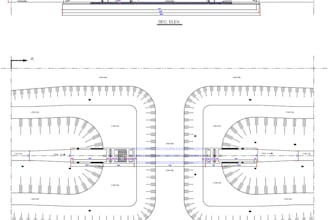draw 2d hydraulic structure views using autocad