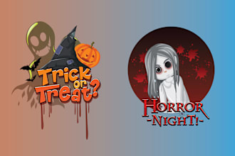 create halloween, scary, horror, death metal logo with unlimited revision